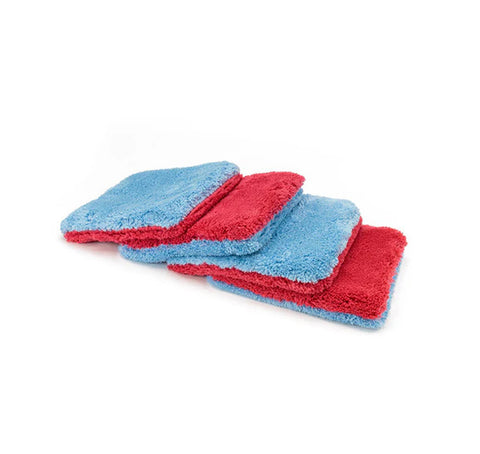 Flat Out Microfiber Wash Pad (9"x8") Blue/Red/Grey - 4 pack